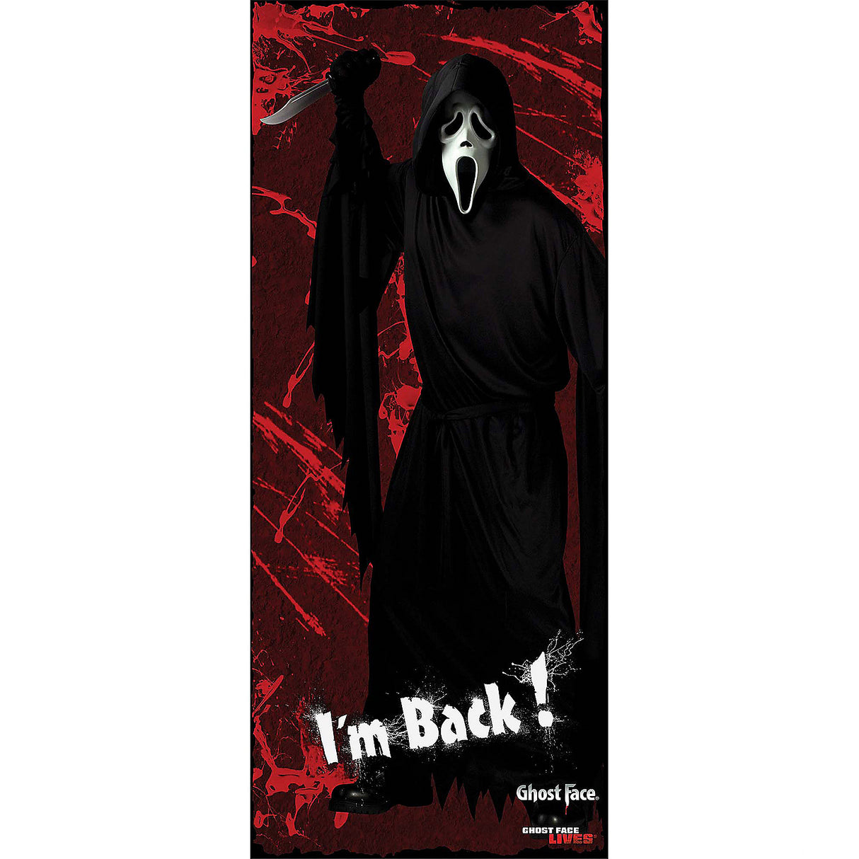 Spooky Ghost Face Door Cover for Halloween Decorating and Horror Movie Fans