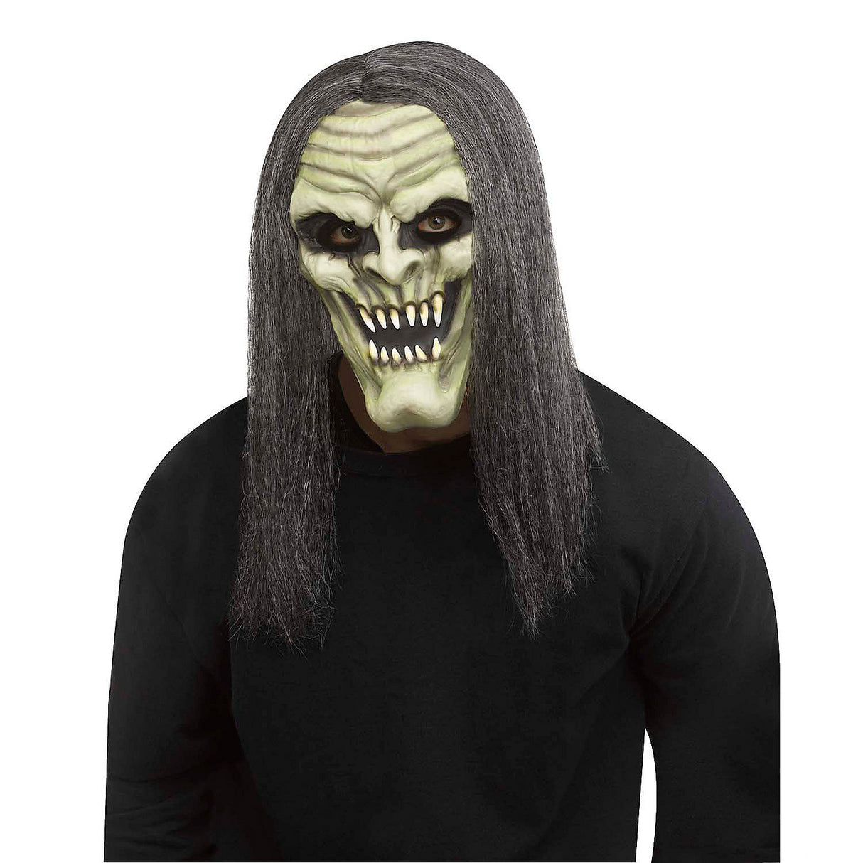 Intimidating Green Demon Vampire Full Mask for Halloween Costume Parties and Themed Events