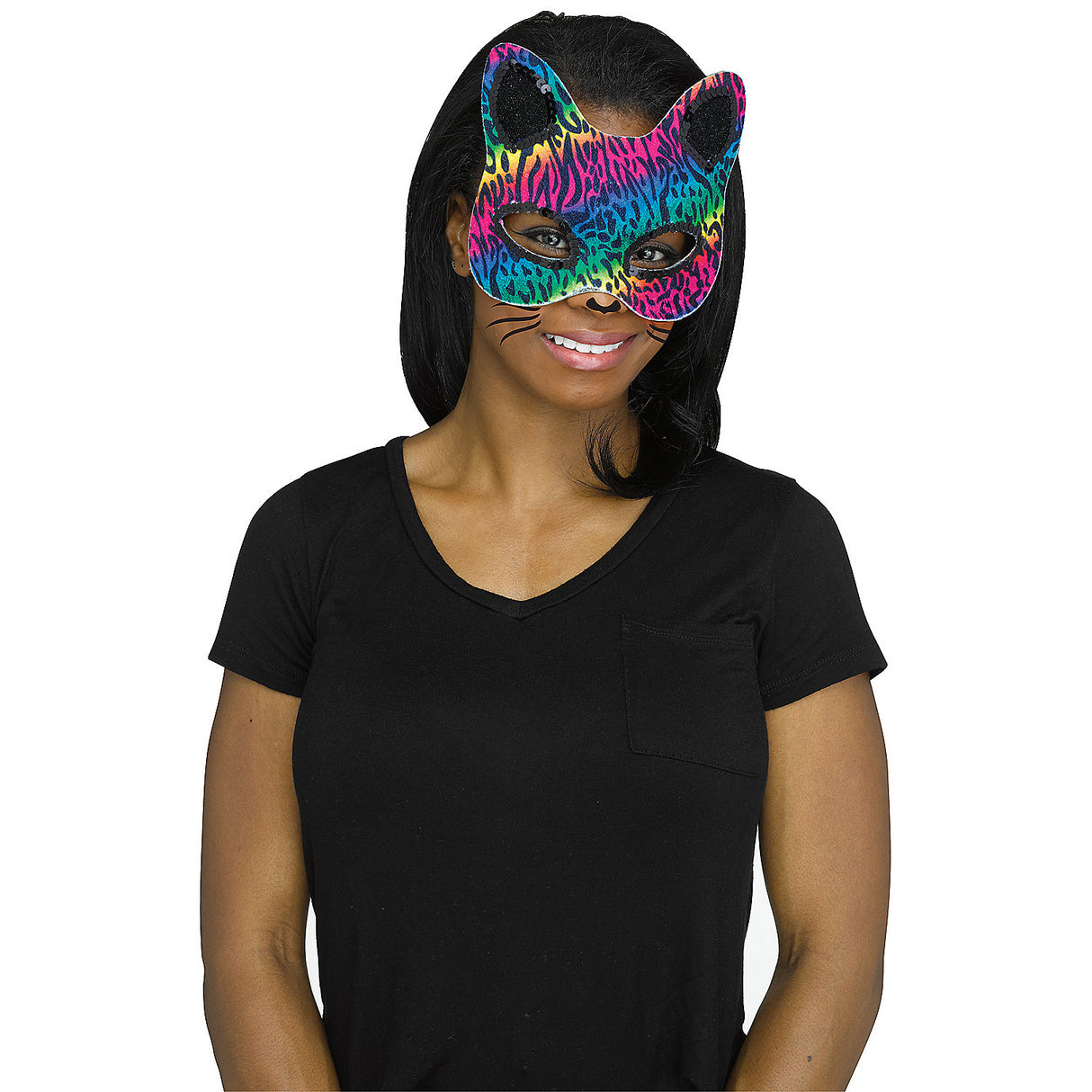 Captivating Cat Masks With Tattoos Rainbow for Costume Parties Dress Up and Creative Play