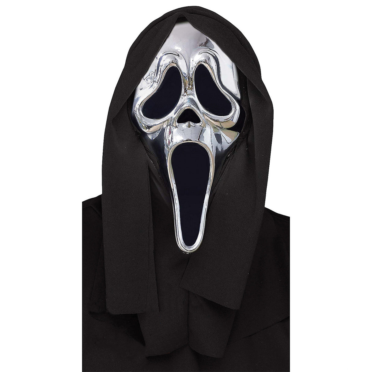 Adult Chrome Scream Ghost Face Mask for Halloween Parties Haunted Events and Costume Celebrations