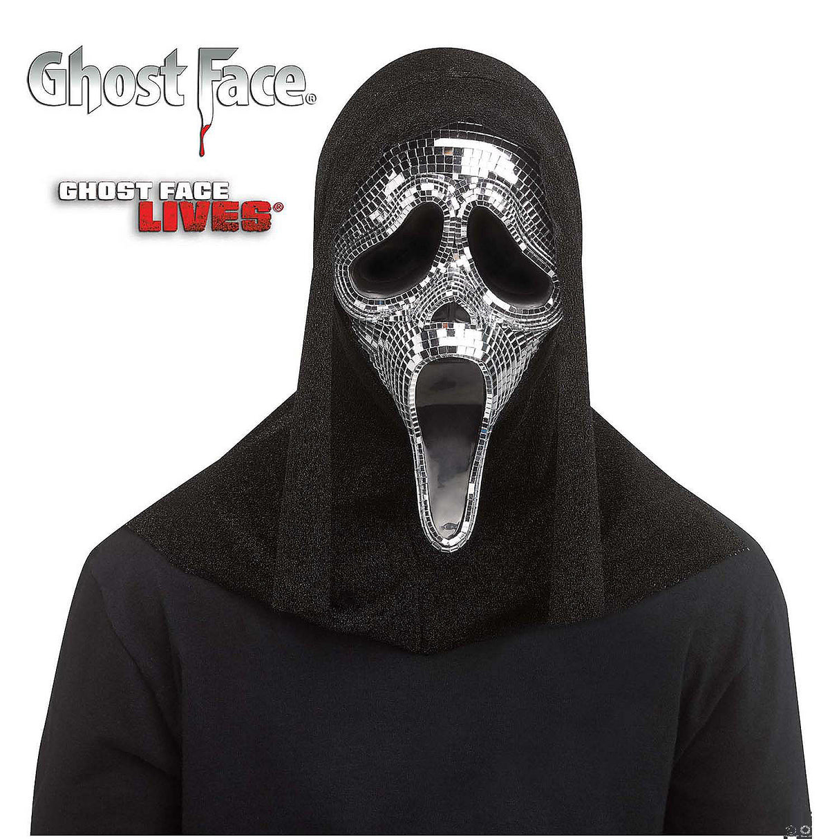 Ghost Face Disco Mirror Full Mask for Halloween Costume Parties and Scary Events