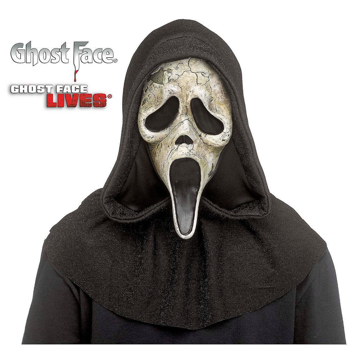 Aged Ghost Face Mask for Halloween Costumes and Scary Movie Parties