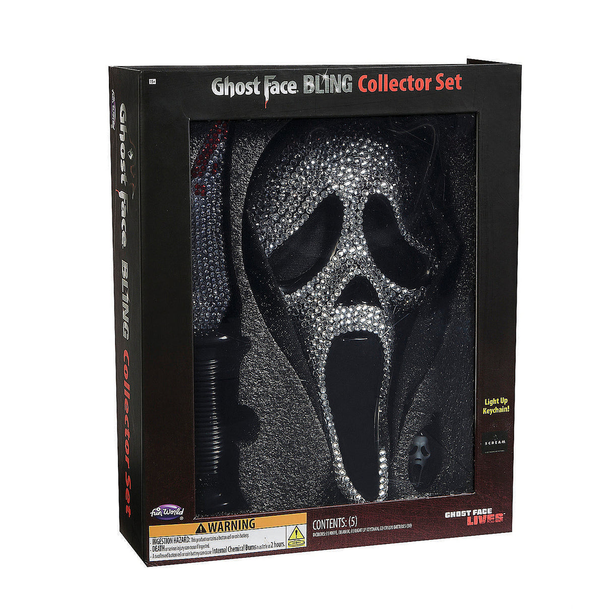 GHOST FACE BLING COLLECTOR BOX SET for Halloween Celebrations and Spooky Decor Themes