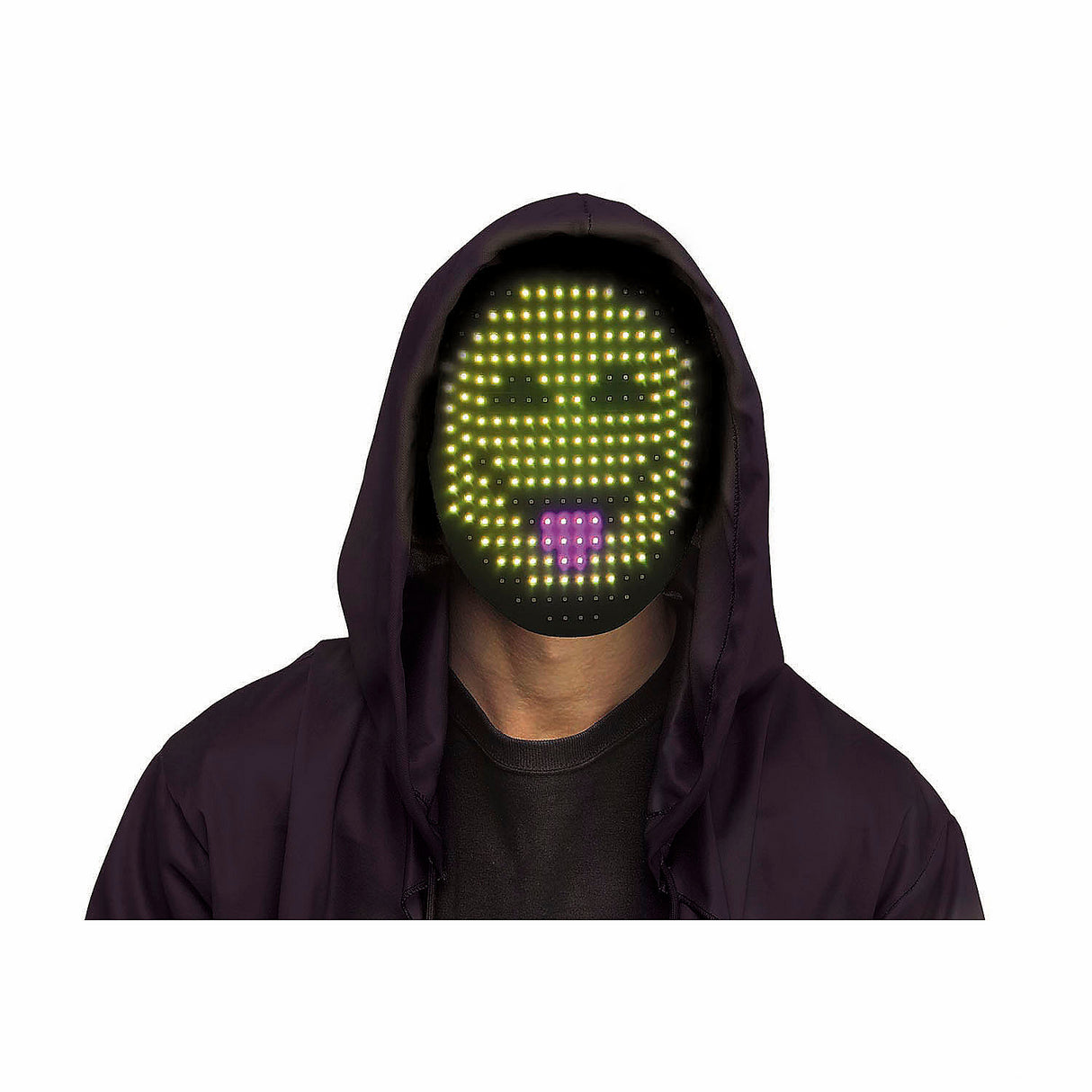 High-Tech Light-Up LED Face Swap Digital Mask for Halloween Parties and Spooky Events