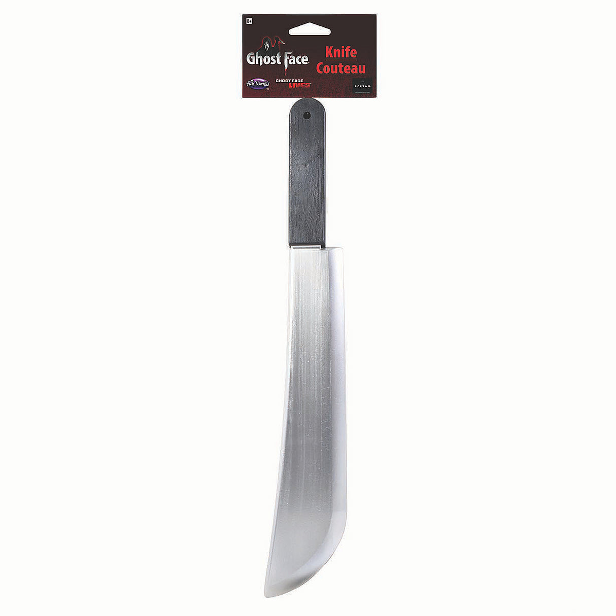 Ghost Face Black and Silver Machete Costume Accessory for Halloween Costumes and Scary Theme Parties