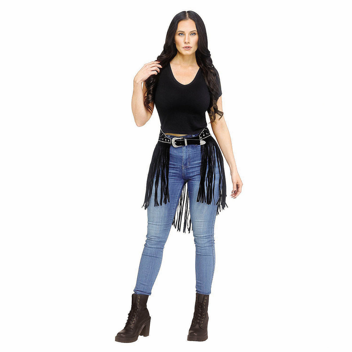 Stylish Adults Black Festival Cowgirl Belt Costume Accessory for Parties and Themed Events