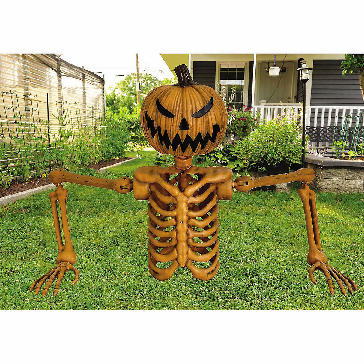4 Ft Jack-O-Lantern Grave Breaker for Halloween Outdoor Decor and Spooky Celebrations
