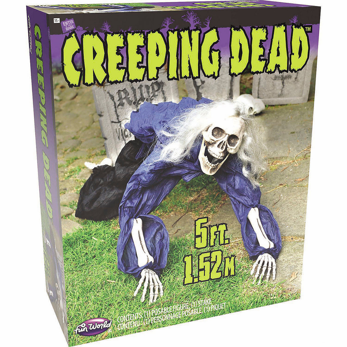 Realistic 5 Ft Posable Crawling Skeleton for Halloween Yard Decorations and Spooky Displays