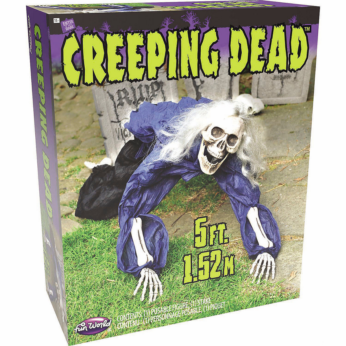 5 Ft. Posable Crawling Skeleton Halloween Outdoor Decoration