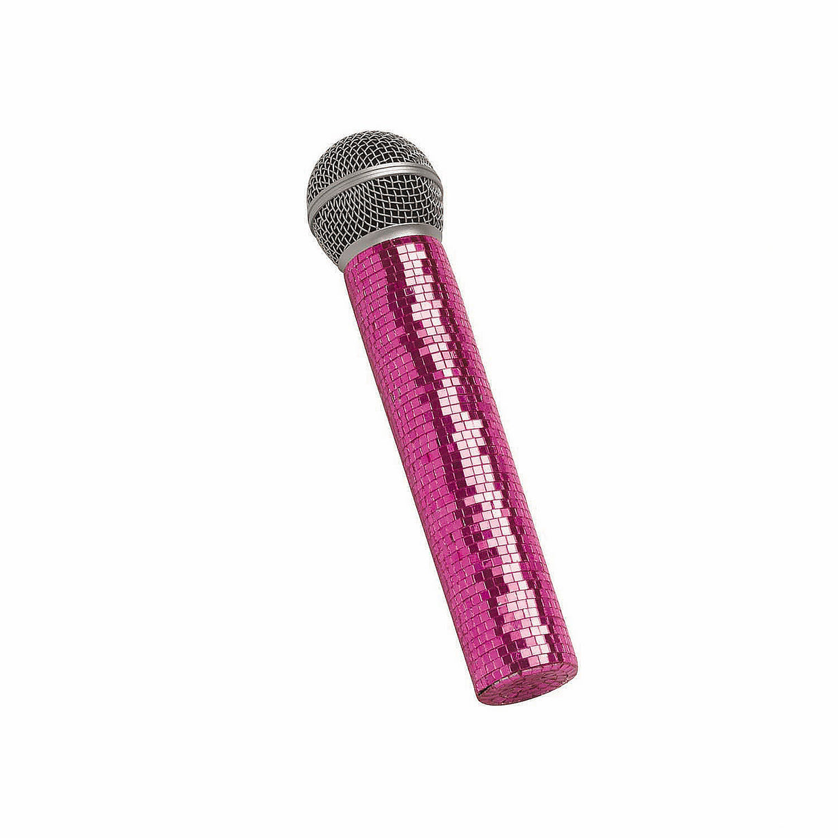 Sparkly Pink Mirror Microphone Costume Accessory for Disco Parties and Themed Events