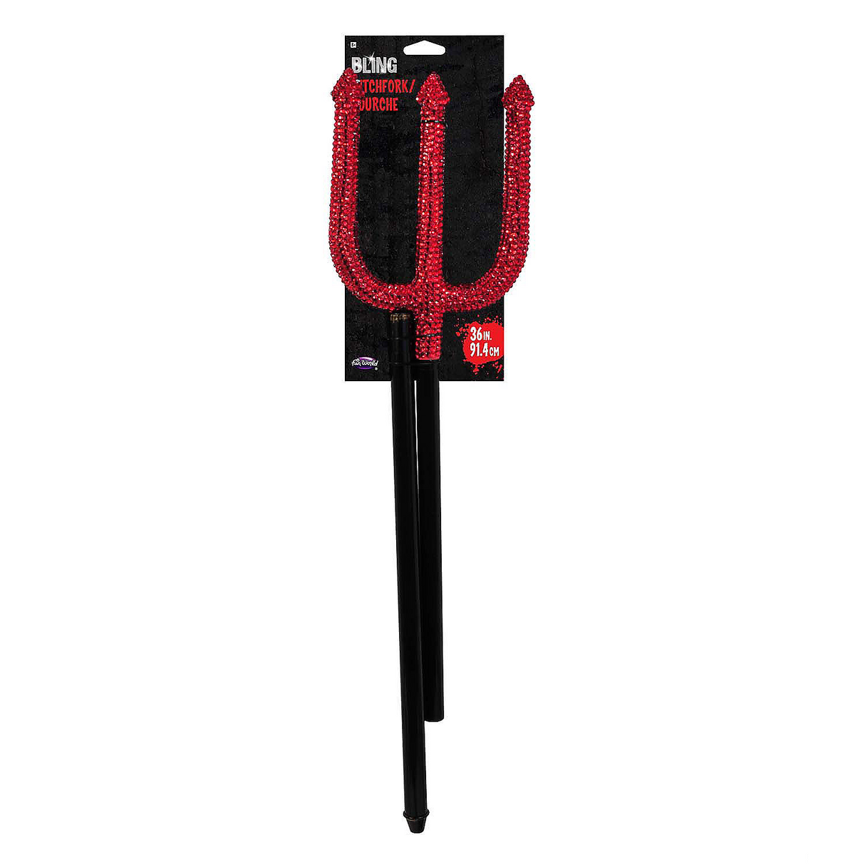 36" Bling Pitchfork with Red Rhinestones Costume Accessory