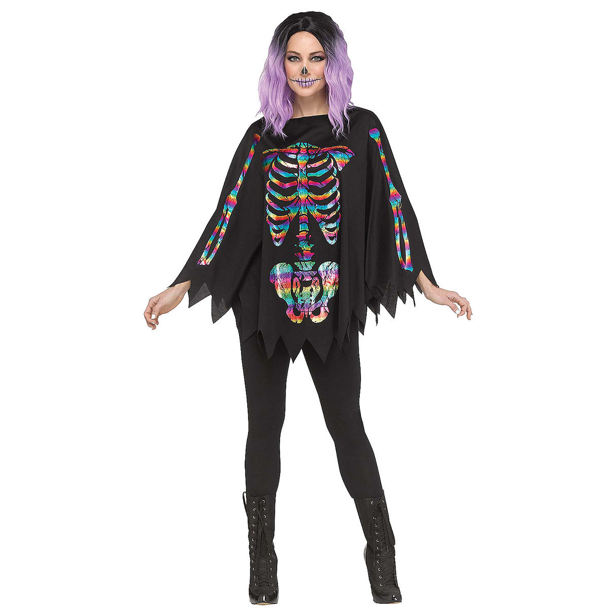 Unique Adult Skeleton Poncho Costume Accessory for DIY Halloween Costumes and Creative Outfits