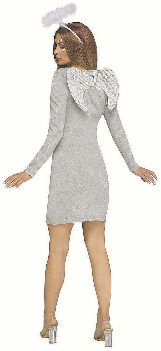 Heavenly White Rhinestone Bling Angel Wings Costume Accessory for Halloween Parties and Themed Events