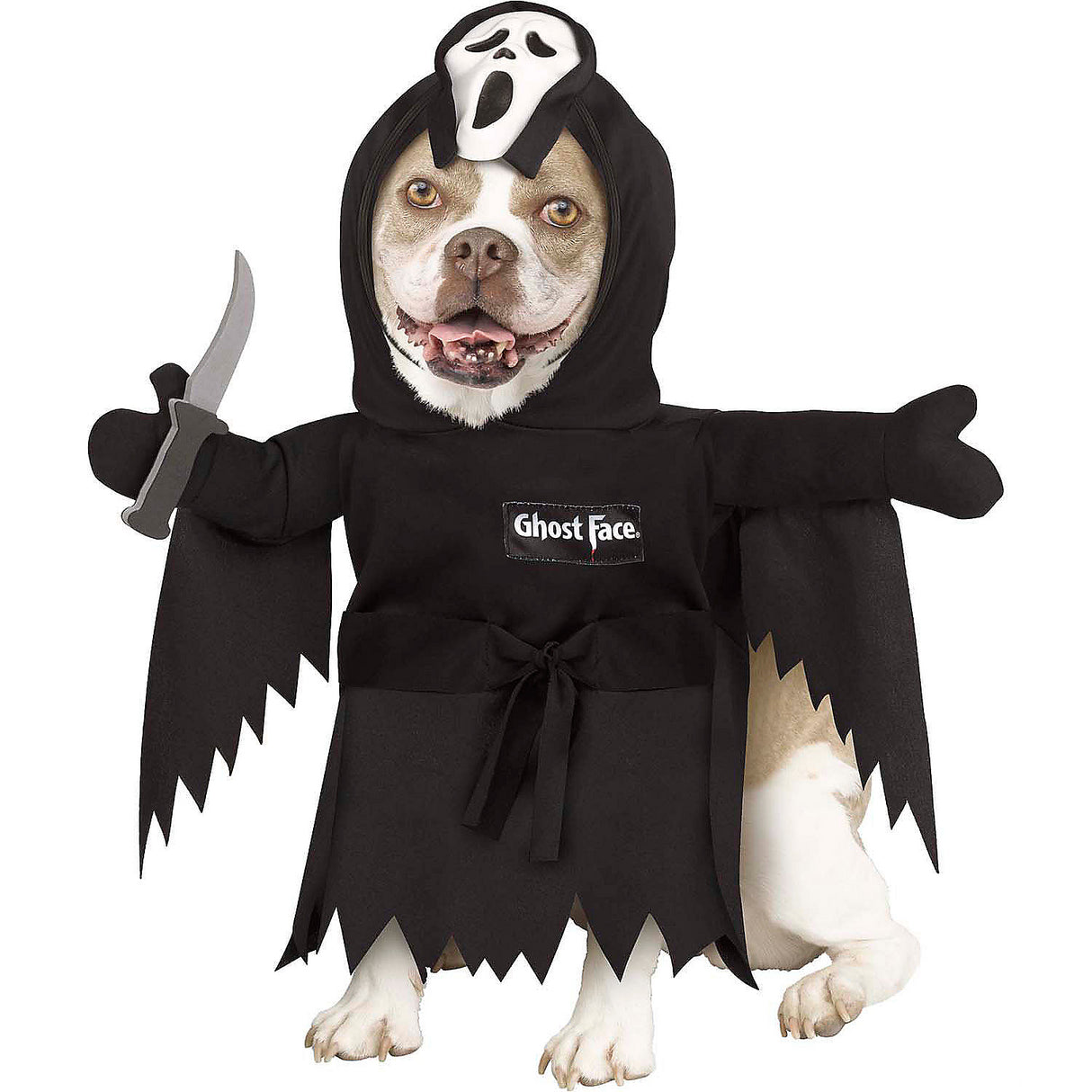 Ghost Face Pet Costume with Mask for Halloween Fun and Scary Themed Parties