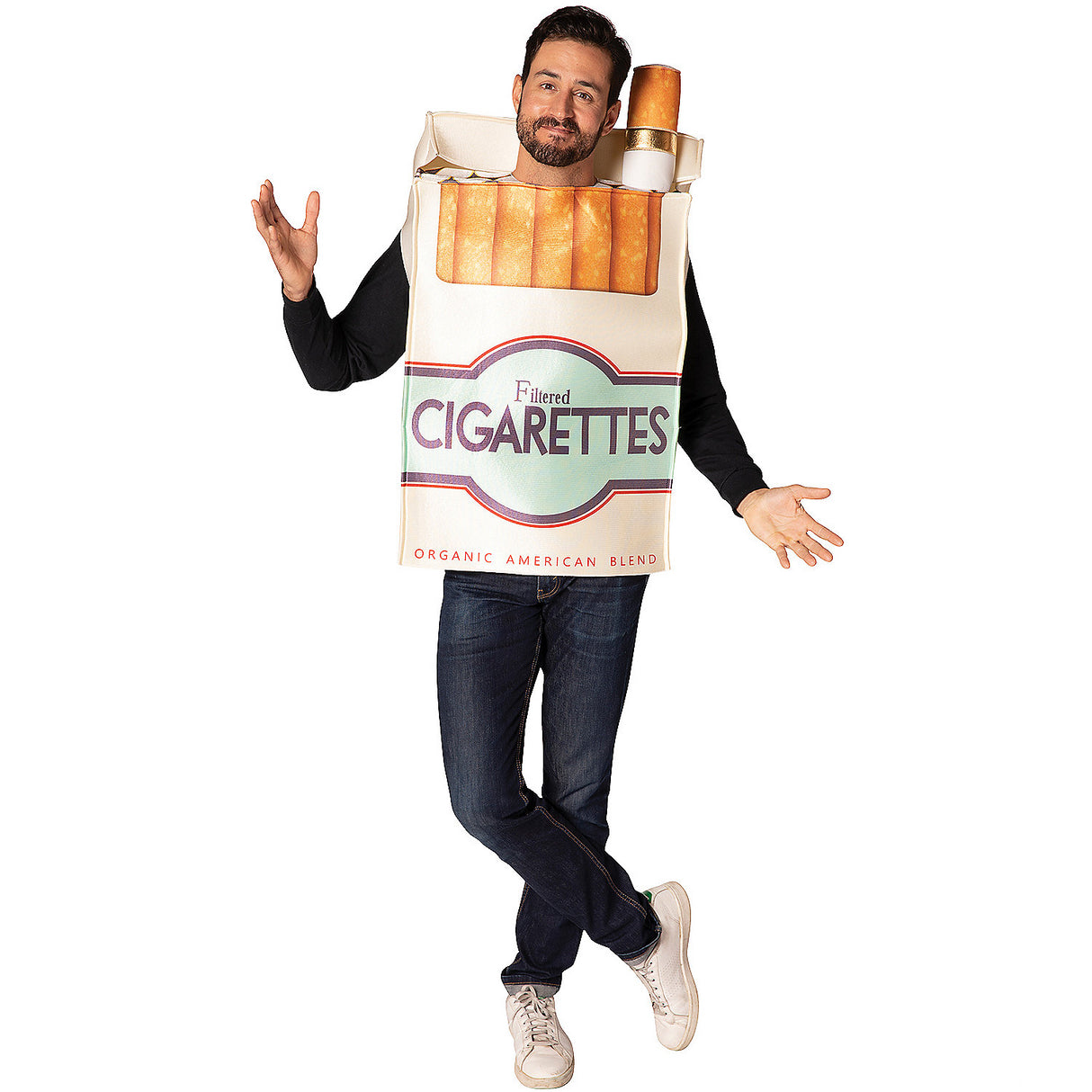 Cigarette Box Adult Costume for Halloween Parties and Funny Character Dress Ups