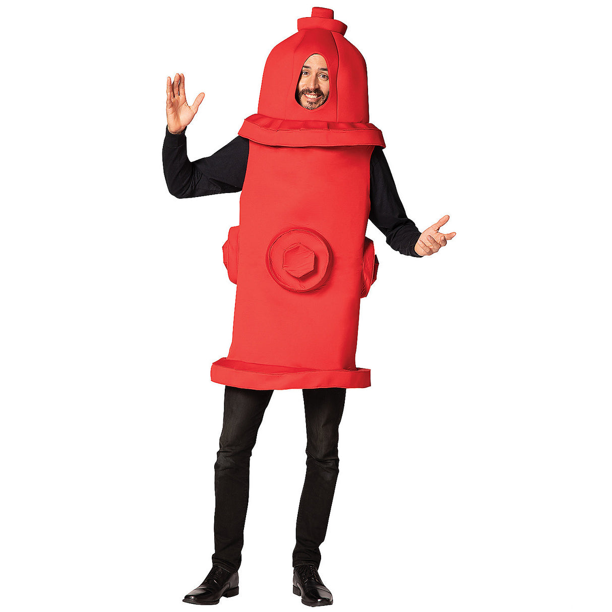 Humorous Fire Hydrant Adult Costume for Halloween Parties and Funny Dress Up Events