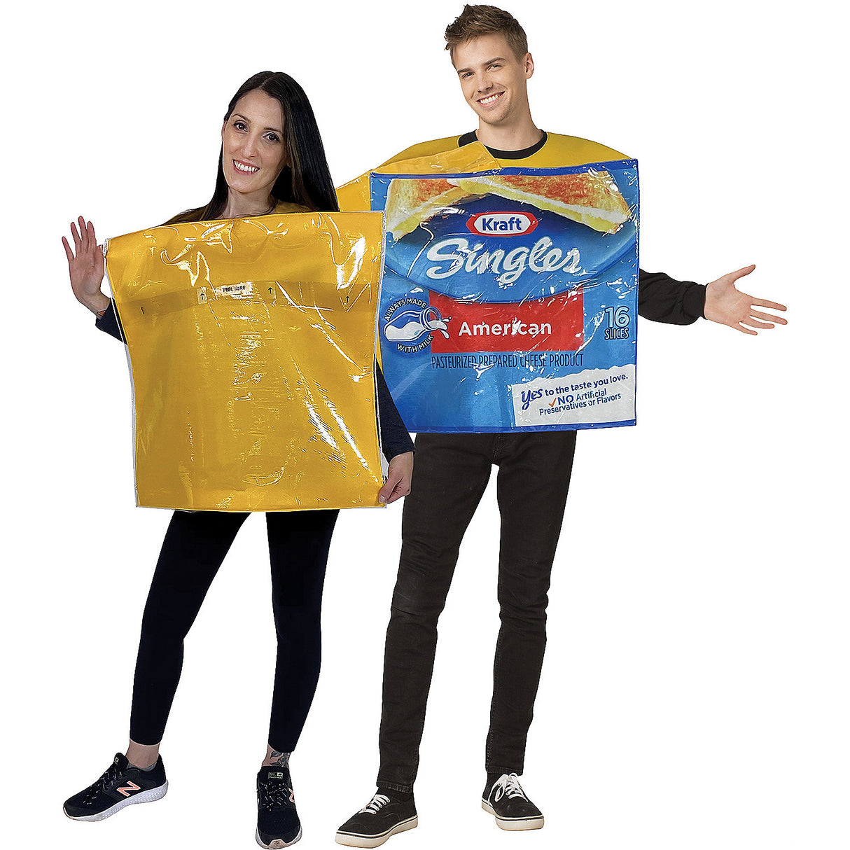 Gooey Kraft Singles Pack and Single Slice Cheese Couple Costume for Halloween and Themed Parties
