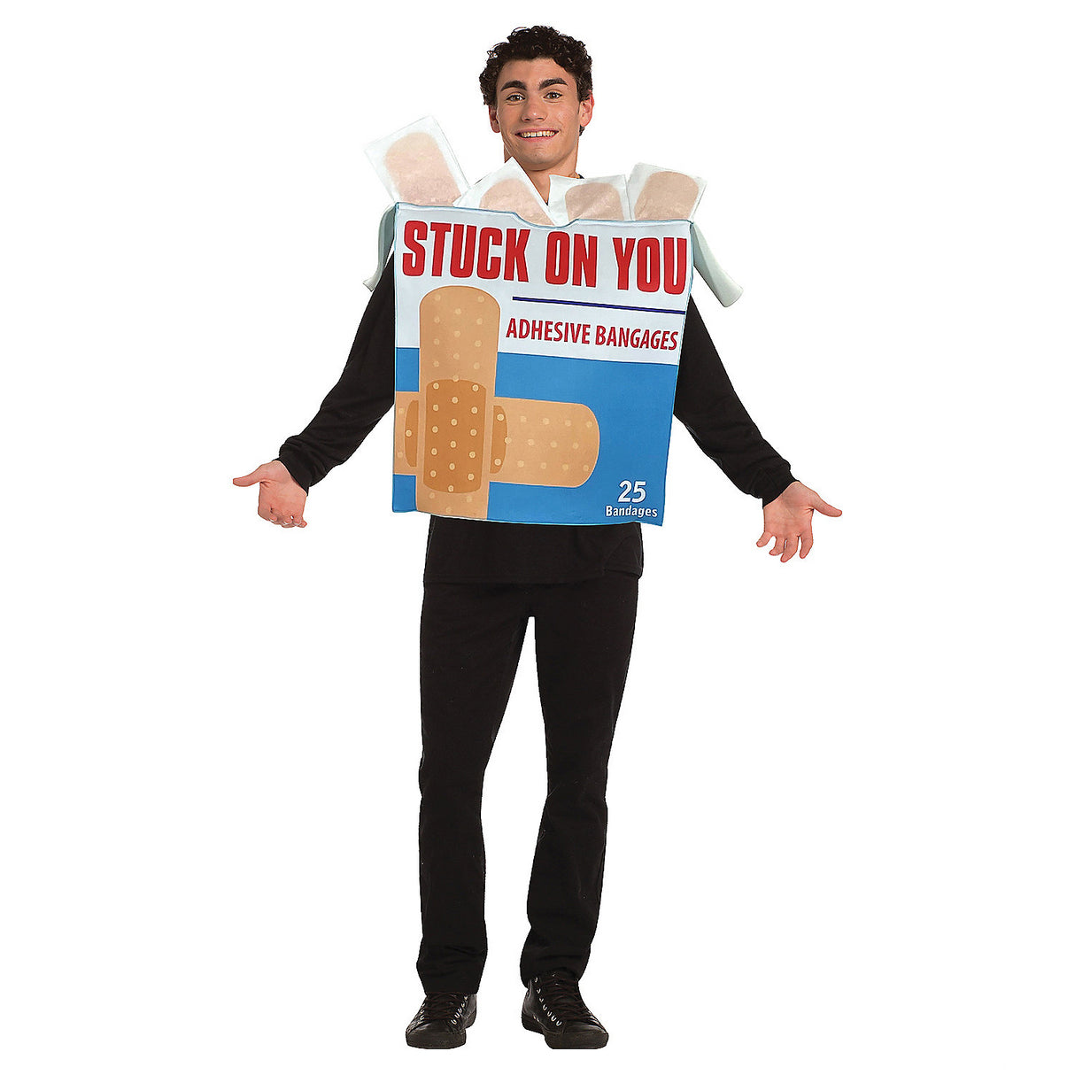 Funny Stuck On You Bandages Box Adult Costume for Halloween Parties and Group Celebrations