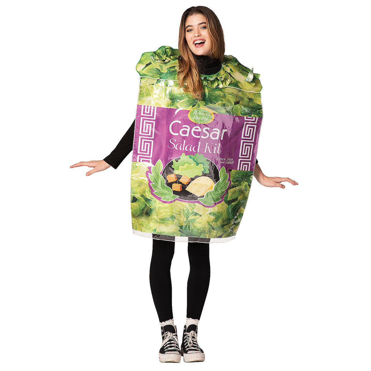 Funny Caesar Salad Kit Adult Costume for Halloween Parties and Themed Events