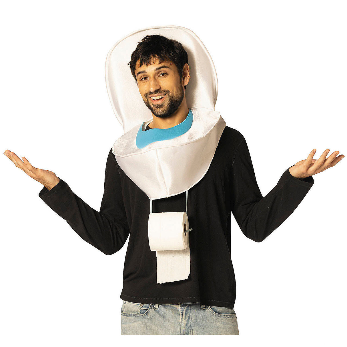 Hilarious Adults Toilet Headpiece Costume for Halloween Parties and Funny Themed Events