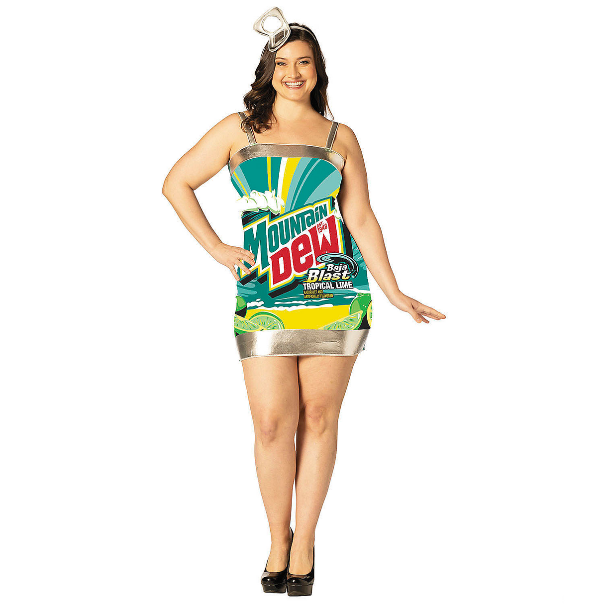 Adults Mountain Dew Baja Blast Tropical Lime Can Dress Costume