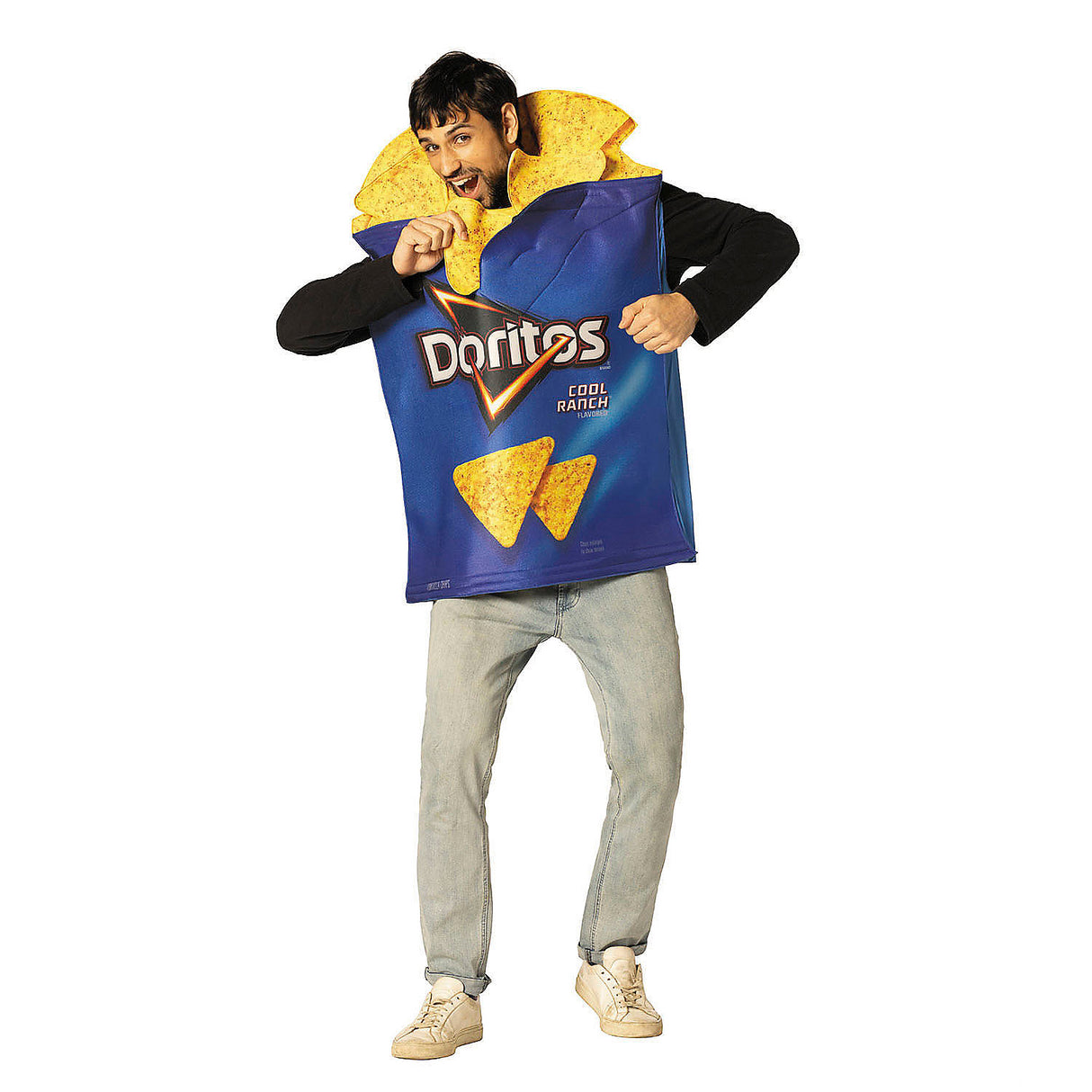Adults Doritos Cool Ranch Bag Costume for Funny Food Theme Parties and Halloween Celebrations
