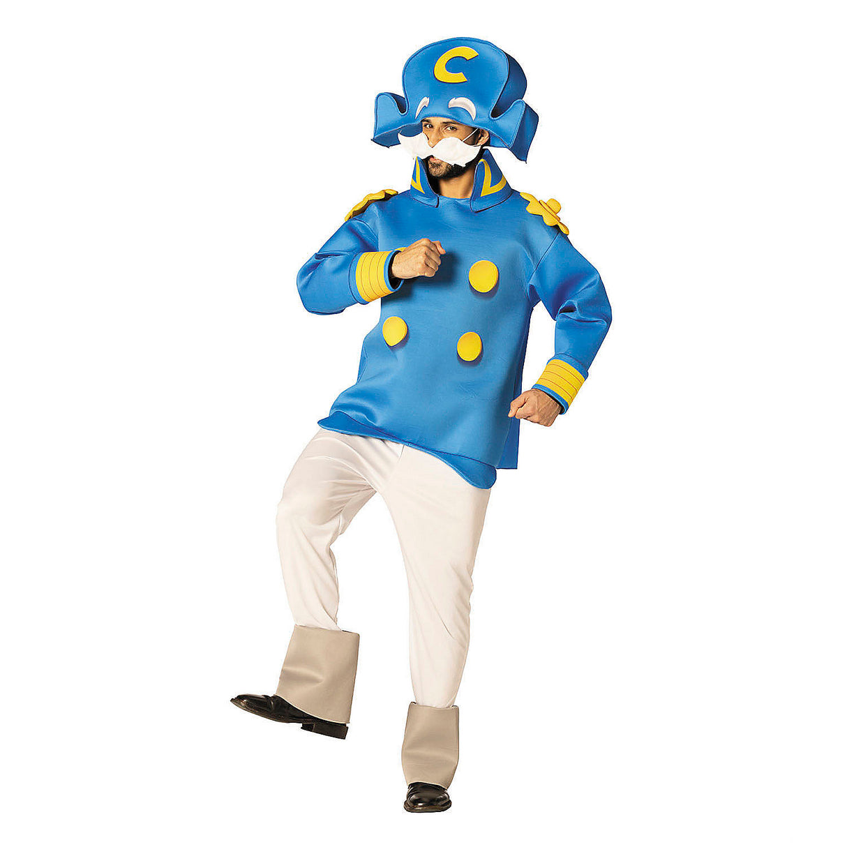 Funny Adults Cap'n Crunch Character Costume for Halloween Parties and Dress Up Events