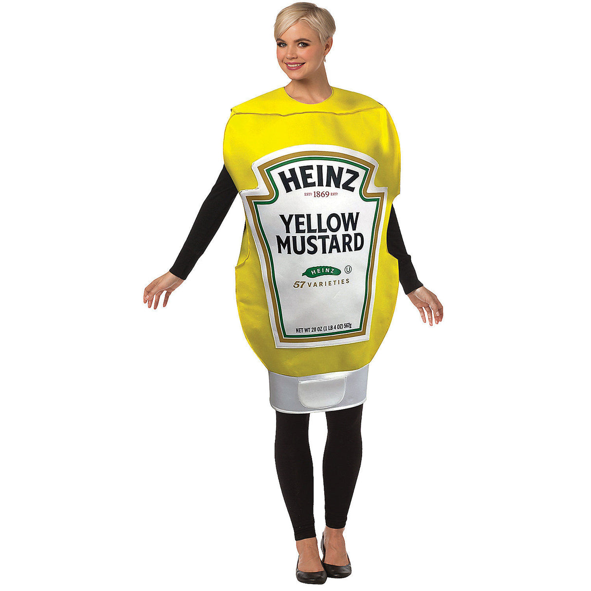 Heinz Mustard Squeeze Bottle Costume for Fun Halloween Events and Humorous Dress Up Parties