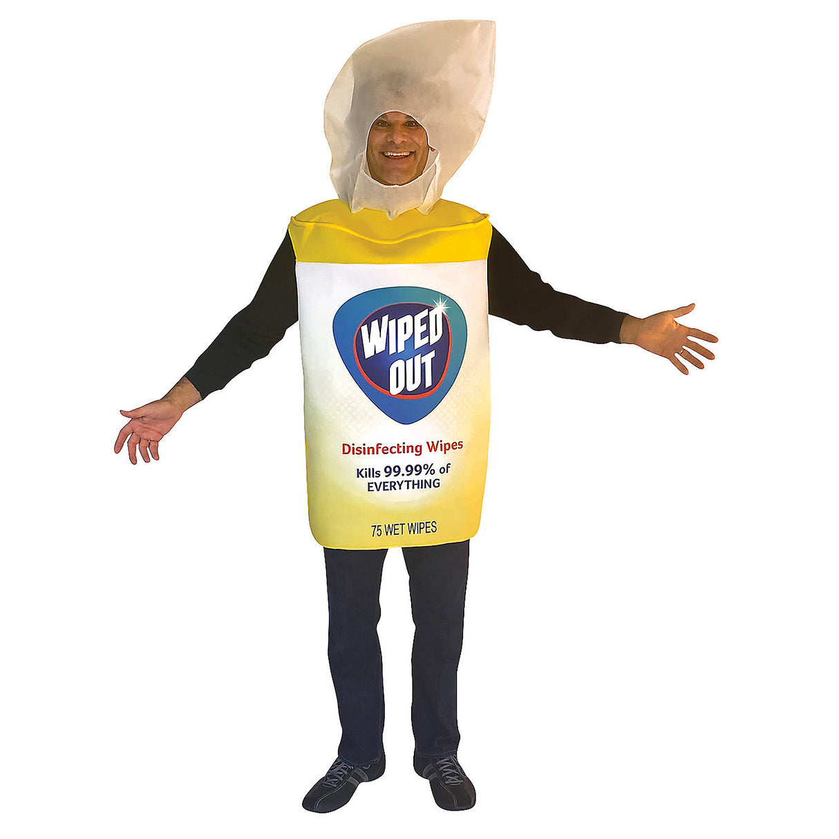 Wiped Out Disinfecting Adult Costume for Halloween Parties and Funny Character Events