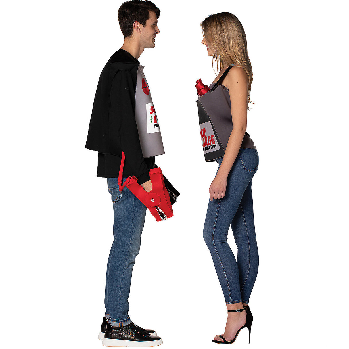 Fun Battery Jumper Cables Couple Costume for Creative Parties and Themed Celebrations