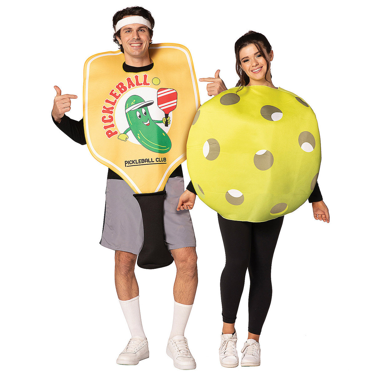 Fun Pickle Ball Paddle and Ball Couple Costume for Halloween Parties Sports Events and Best Friend Adventures