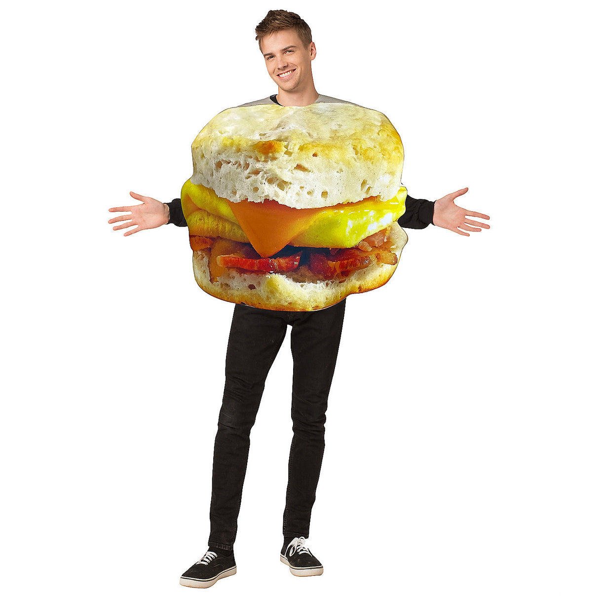 Creative Get Real Breakfast Sandwich Adult Costume for Theme Parties Halloween Celebrations and Fun Events