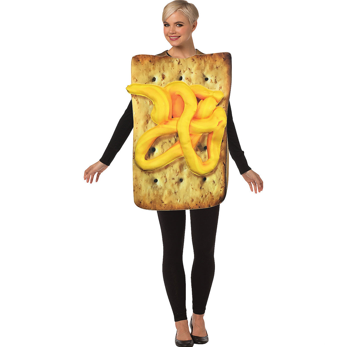 Cheesy Cheese Cracker Adult Costume for Parties Halloween Events and Fun Food-Themed Celebrations