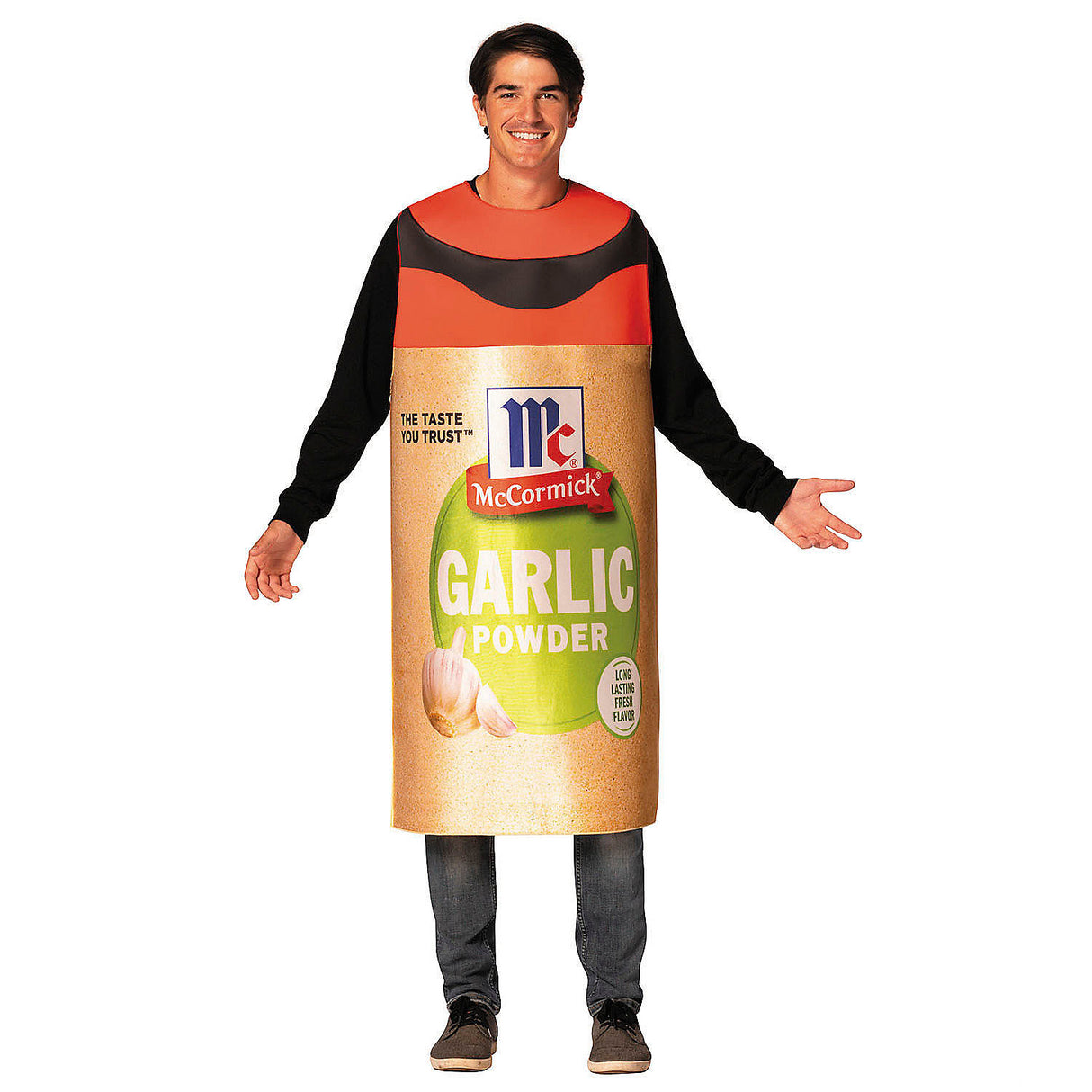 Adults McCormick Garlic Powder Spice Costume for Halloween Parties Food-Themed Events and Fun Dress Up Occasions