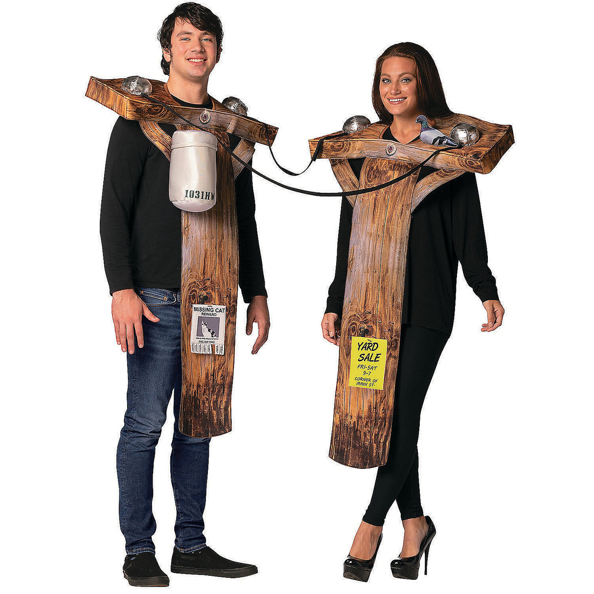 Electric Utility Poles Couples Costume for Fun Themed Parties Cosplay and Halloween Events