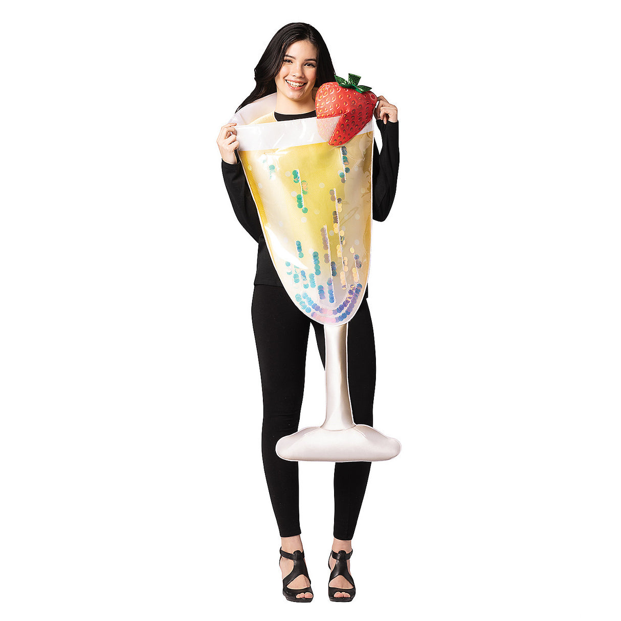 Exciting Adults Champagne Flute Glass Costume for Halloween Parties and Themed Events