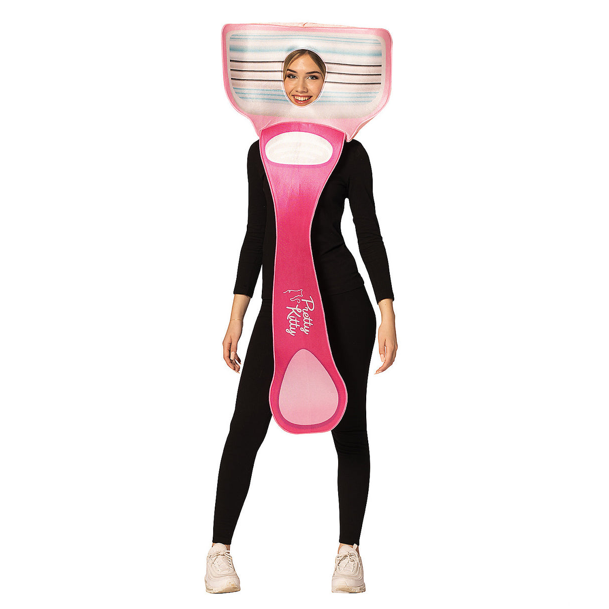 Funny Adults Pink Razor Costume for Halloween Parties and Humorous Dress Up Events