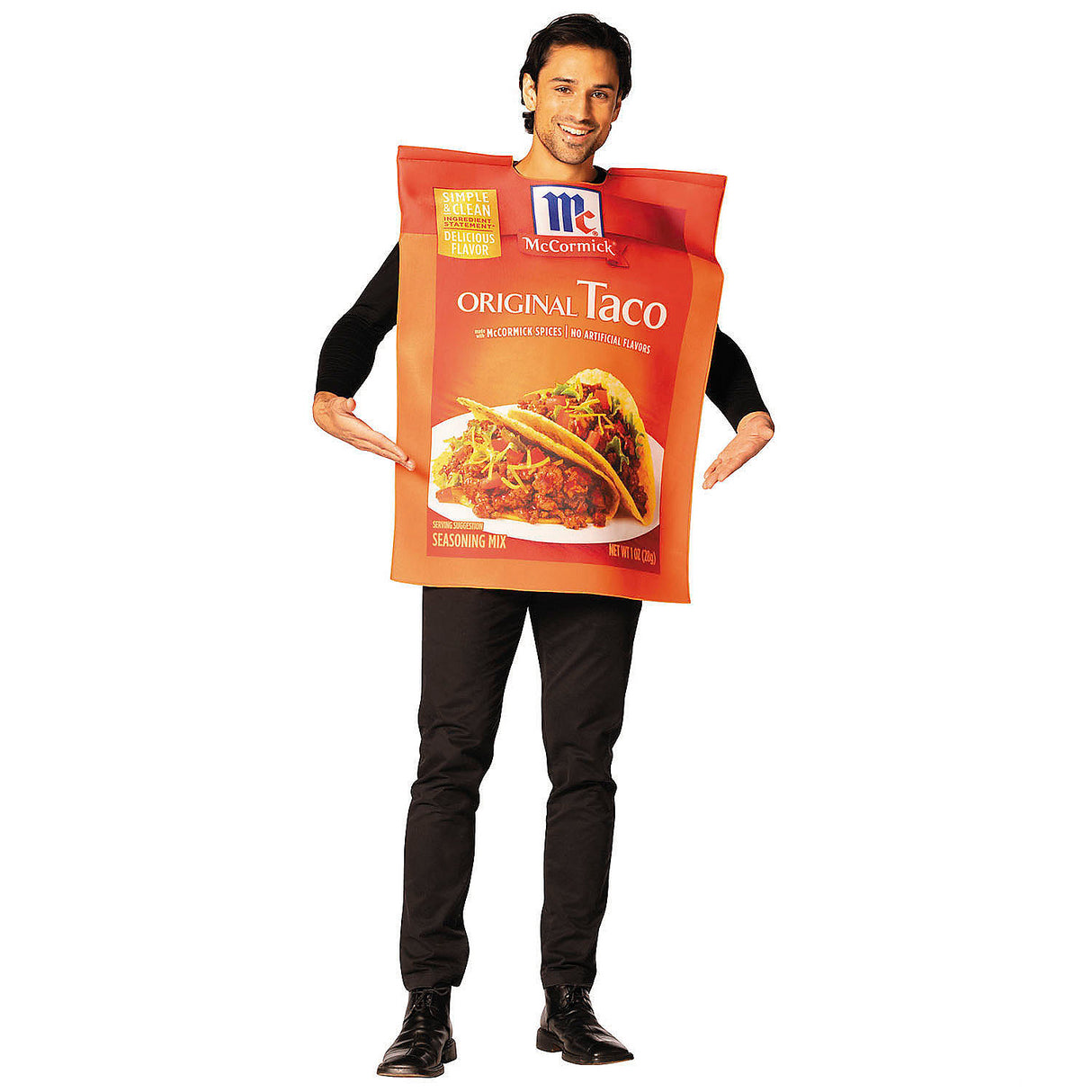Fun Adults McCormick Taco Seasoning Packet Costume for Halloween Parties and Food-Themed Celebrations