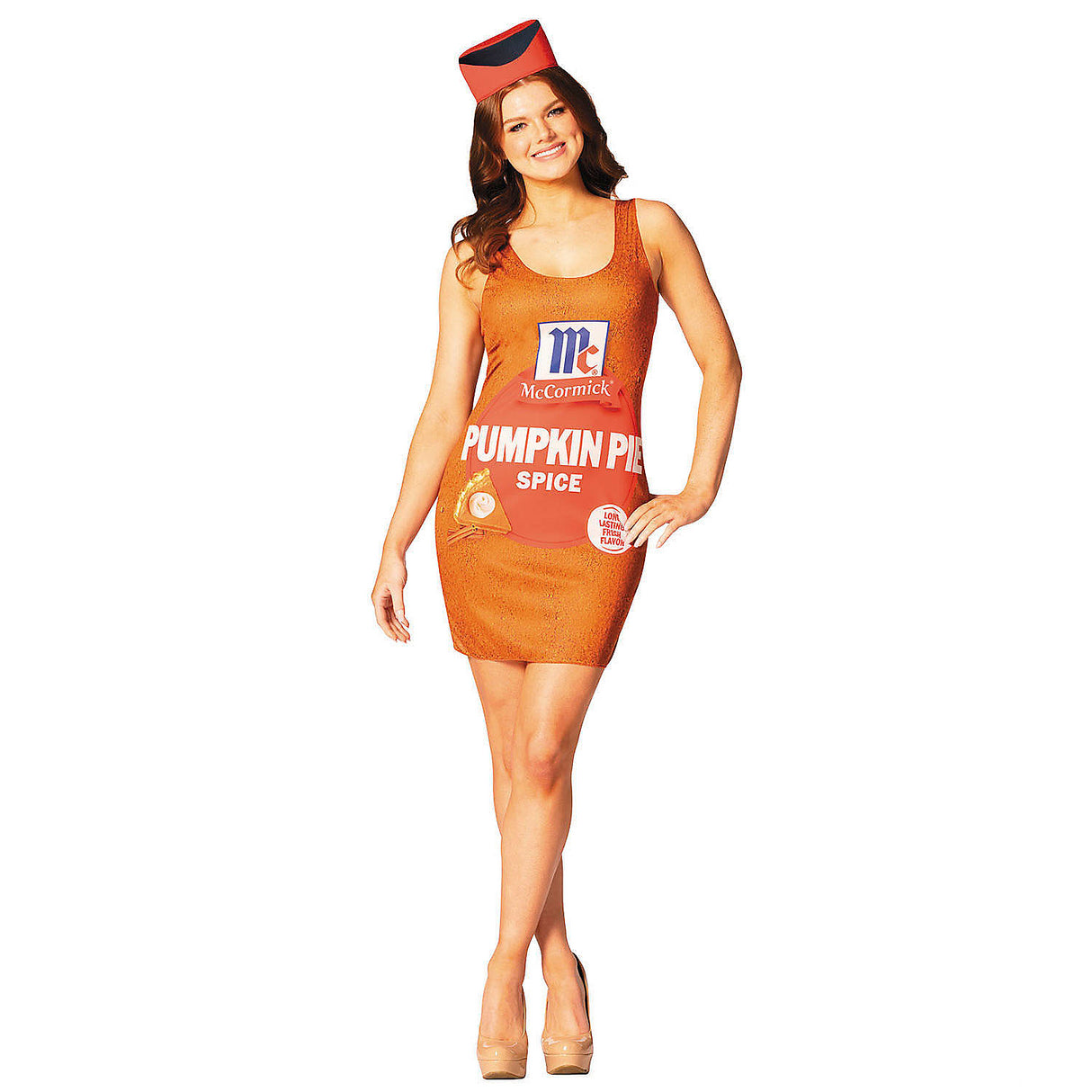 Creative Womens Pumpkin Pie Spice Dress Costume for Theme Parties and Halloween Celebrations