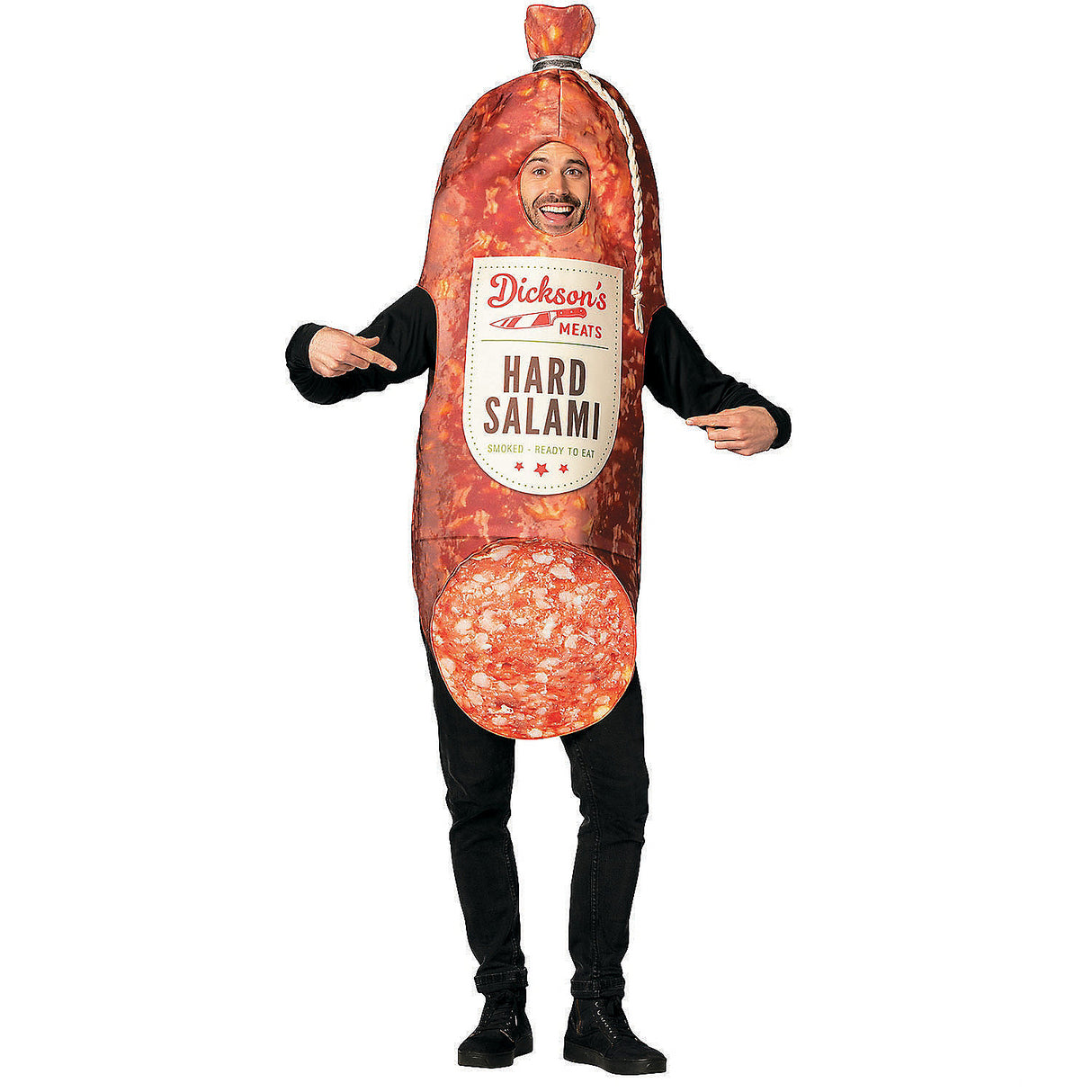 Fun Adult Smoked Hard Salami Costume for Halloween Parties and Food-Themed Events