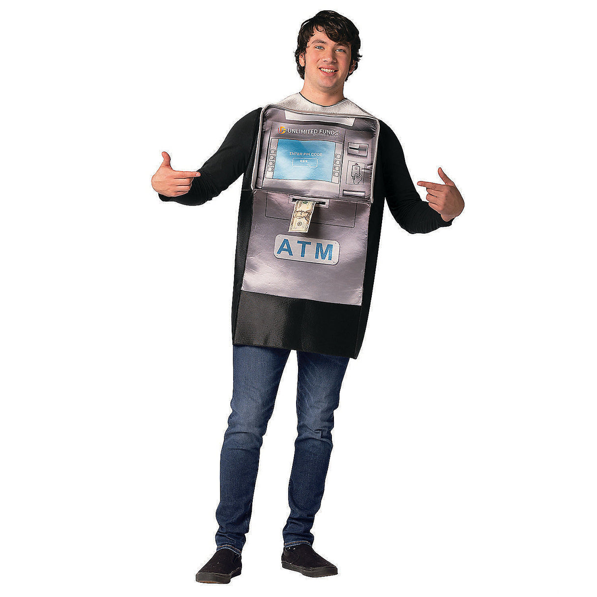 Funny Adult ATM Cash Machine Costume for Halloween Parties and Humorous Celebrations