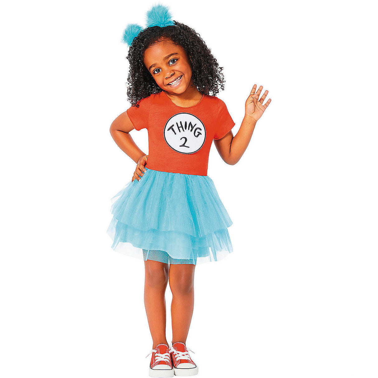 Toddler Dr Seuss Thing 1 or Thing 2 Dress Costume for Trick or Treating School Events and Themed Parties