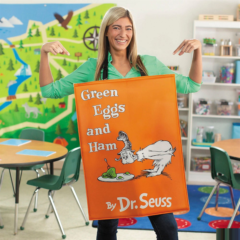 Adults Dr. Seuss Green Eggs and Ham Quick Change Book Cover Costume