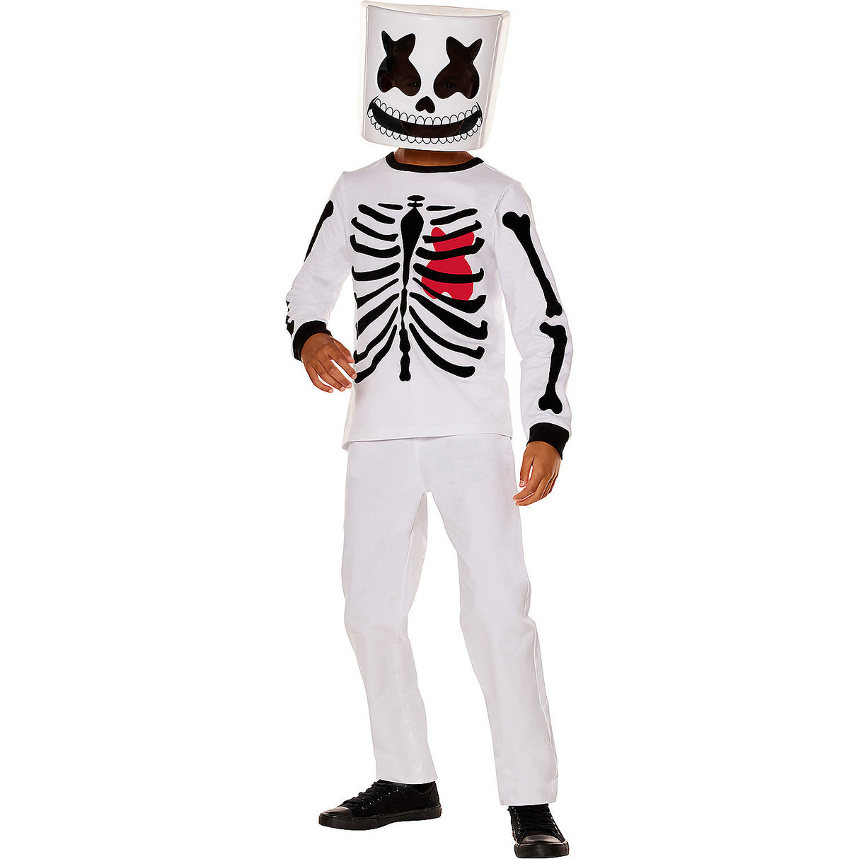 Official Marshmello Skeleton Costume for Kids' Halloween Parties and Superhero Style Play