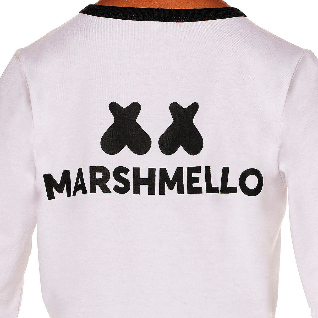 Adults Marshmello Skeleton Long-Sleeved T-Shirt Costume for Halloween Parties and Themed Events