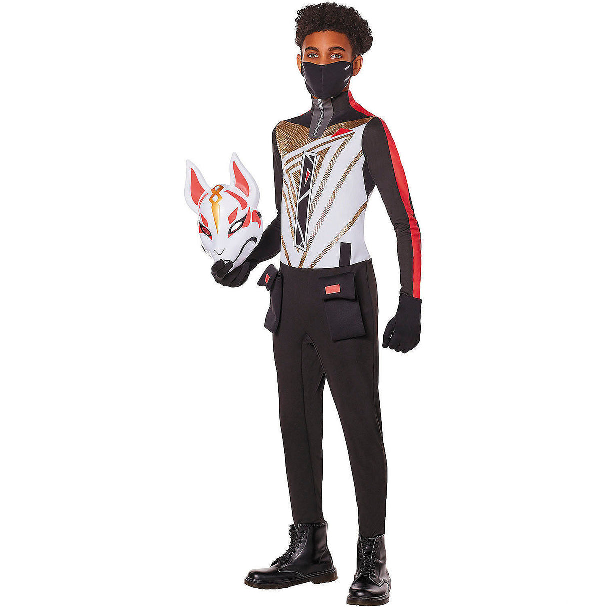 Kids Fortnite Drift Variant Jumpsuit Costume for Halloween Parties and Video Game Fan Events
