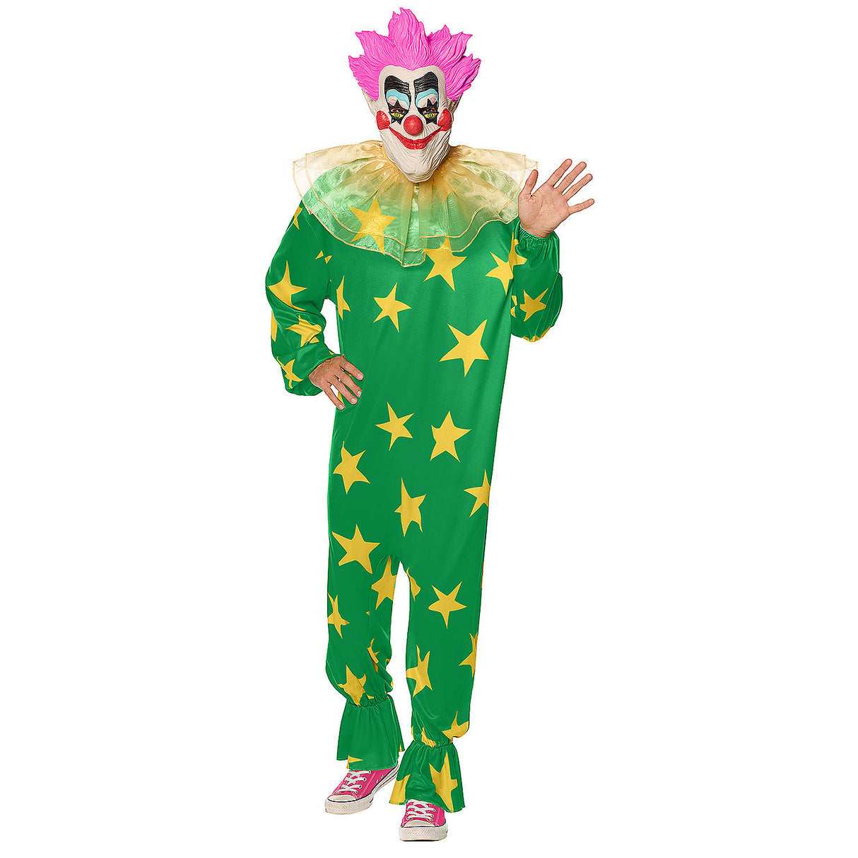 Colorful Adults Killer Klowns from Outer Space Spikey Jumpsuit for Halloween Costume Parties and Trick-or-Treat Adventures