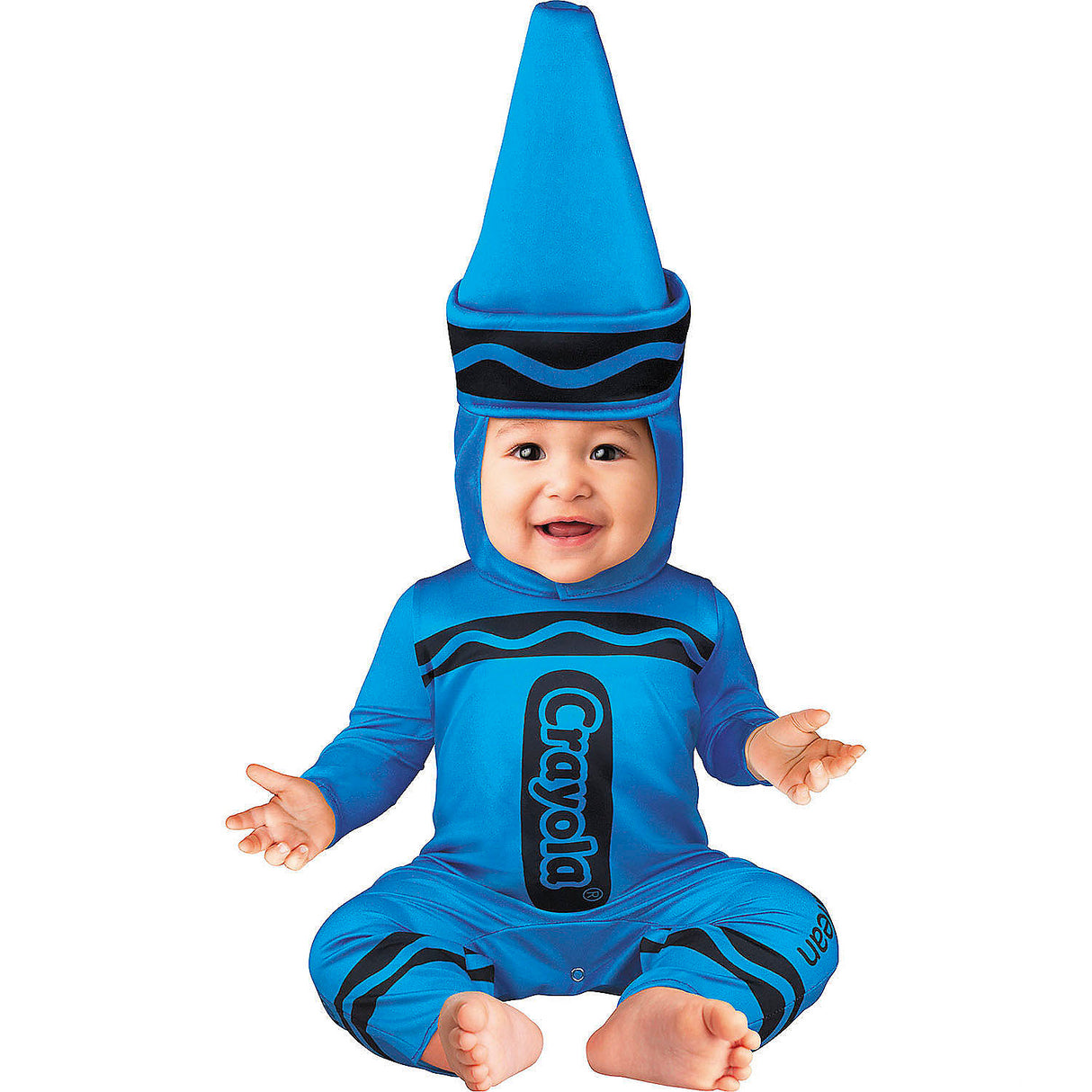 Baby Crayola Blue Crayon Jumpsuit for Halloween Parties and Dress Up Events