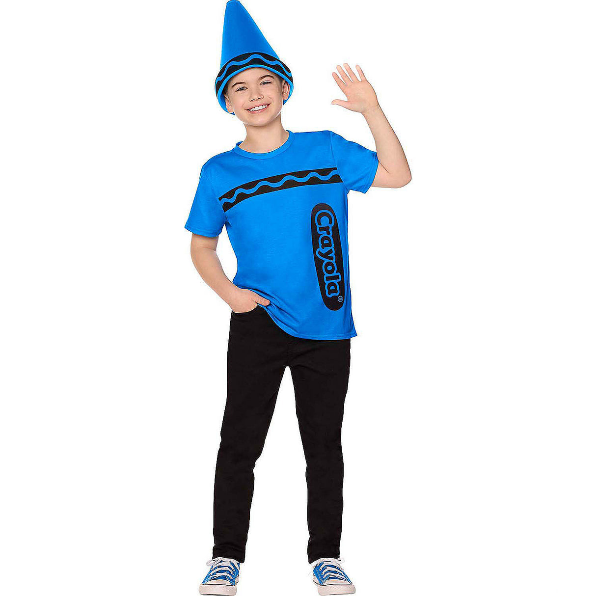Kids Crayola Blue Crayon T-Shirt Costume Kit for Halloween Parties Dress Up and Creative Play