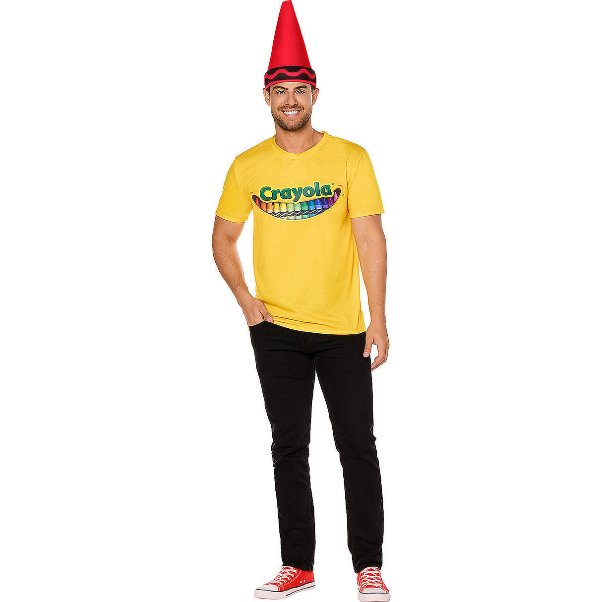 Adults Crayola Crayon Box T-Shirt Costume for Halloween Parties and Fun Dress-Up Events